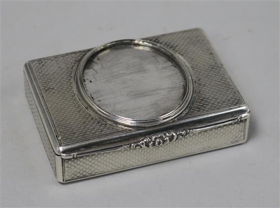 A William IV Scottish engine turned silver snuff box, JM?, Edinburgh, 1836, 7cm.